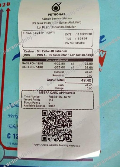 Petronas group payment receipt